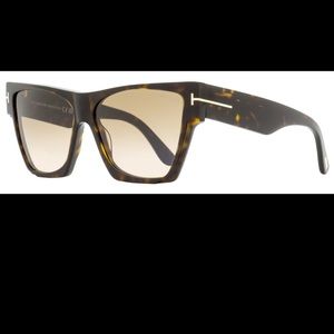 Tom Ford Geometric Sunglasses TF942 Dove 52K Dark Havana 59mm FT0942